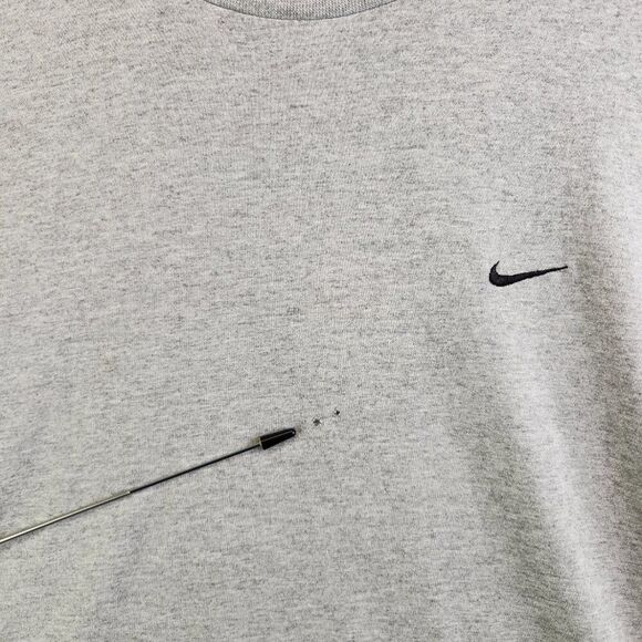 Nike Shirt Mens L Gray Vintage Y2K Silver Tag Left Swoosh Crewneck Tee Vtg - Picture 4 of 12